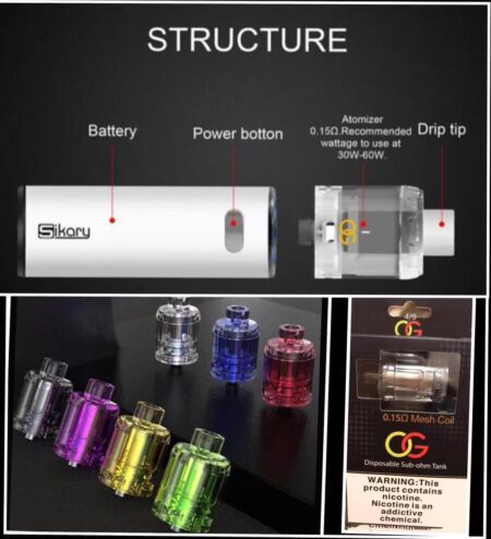 Sikary OG Kit電子式大霧套裝小廝霧化氣STRUCTURE霧化器Sikary OG霧化器 小廝大霧耗材主機Sikary空彈Sikary霧化氣耗材